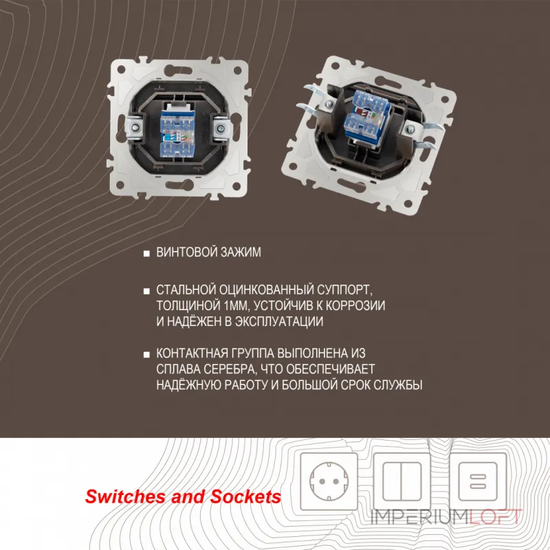 Розетка интернет RJ45 203.45-1.shampan Розетка интернет RJ45 203.45-1.shampan