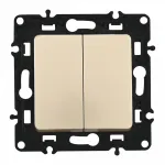 Выключатель двухклавишный, 10AX 250V 217.30-2.shampan