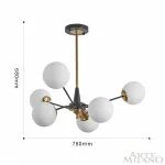 Люстра на штанге Arte Milano Neapolis-79808 279808/6 BK/GD