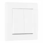 Выключатель двухклавишный с рамкой Arte Milano SET06-1-30-2 white