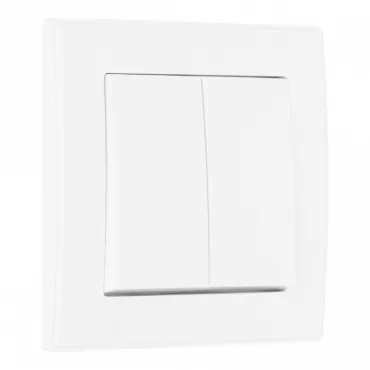 Выключатель двухклавишный с рамкой Arte Milano SET06-1-30-2 white Выключатель двухклавишный с рамкой Arte Milano SET06-1-30-2 white