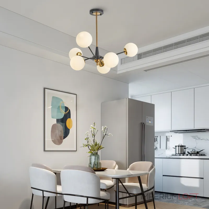 Люстра на штанге Arte Milano Neapolis-79808 279808/6 BK/GD Люстра на штанге Arte Milano Neapolis-79808 279808/6 BK/GD