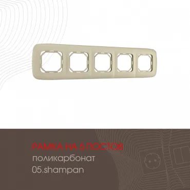 Рамка из поликарбоната на 5 постов 505.05-5.shampan Рамка из поликарбоната на 5 постов 505.05-5.shampan