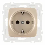 Розетка с заземлением и шторками, 16A 250V 205.40-1.shampan