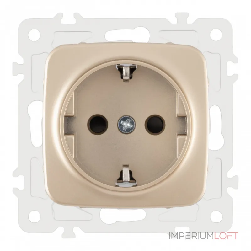 Розетка с заземлением и шторками, 16A 250V 205.40-1.shampan