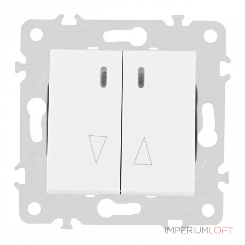 Выключатель жалюзи с подсветкой, 10A 250V 203.39-2.white от ImperiumLoft