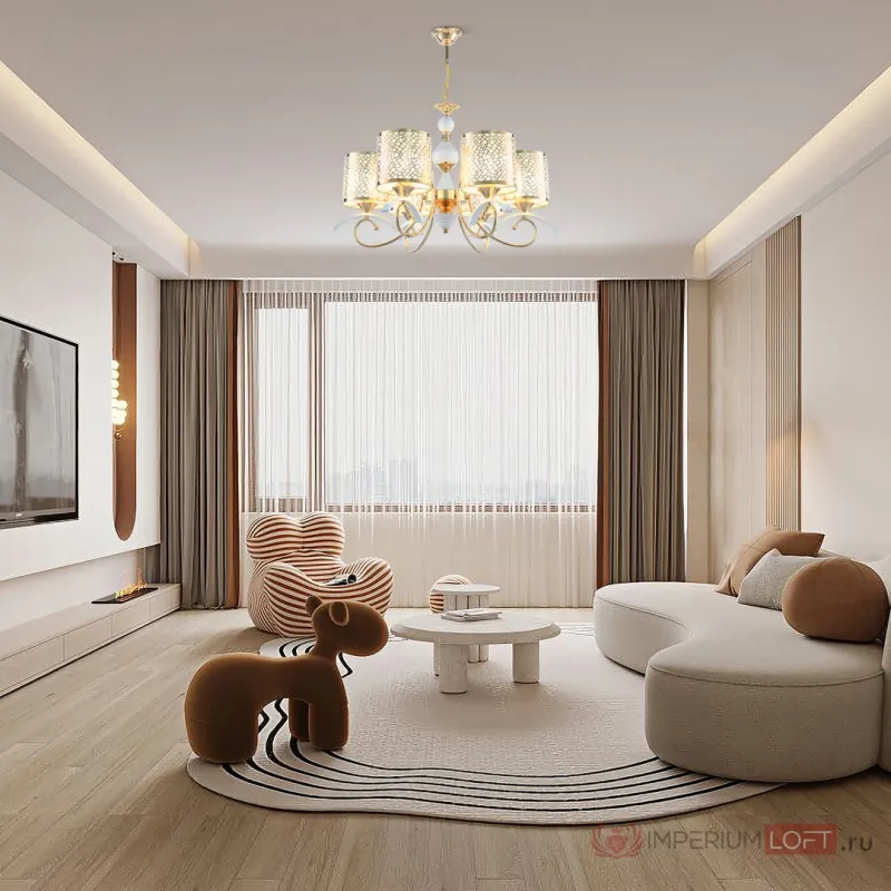 Люстра подвесная Arte Milano Florentia-9787 309787/6 Wh/Gd от ImperiumLoft