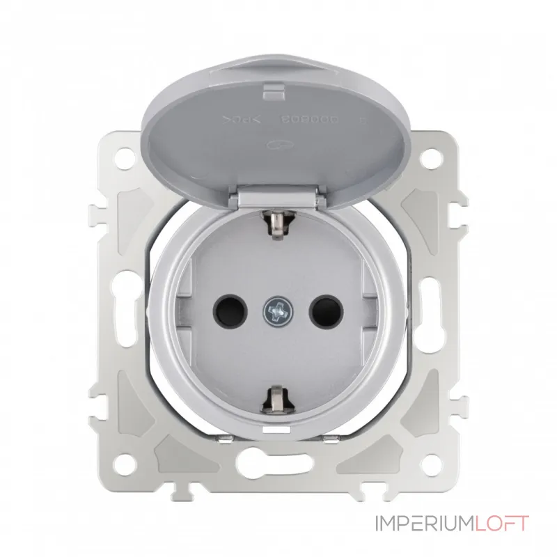 Розетка с заземлением, шторками и защитной крышкой, 16A 250V 202.41-1.silver от ImperiumLoft Розетка с заземлением, шторками и защитной крышкой, 16A 250V 202.41-1.silver от ImperiumLoft