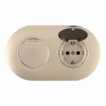 Круглая розетка двойная (двухпостовая) с заземлением Arte Milano SET08-2-41-1x2 shampan от ImperiumLoft Круглая розетка двойная (двухпостовая) с заземлением Arte Milano SET08-2-41-1x2 shampan от ImperiumLoft