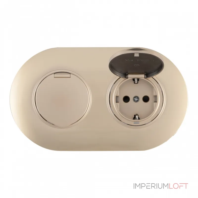 Круглая розетка двойная (двухпостовая) с заземлением Arte Milano SET08-2-41-1x2 shampan от ImperiumLoft Круглая розетка двойная (двухпостовая) с заземлением Arte Milano SET08-2-41-1x2 shampan от ImperiumLoft