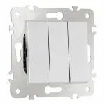 Выключатель трёхклавишный, 10AX 250V 203.30-3.silver