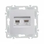 Розетка телефонная RJ11 + компьютерная RJ45 206.44-1.silver от ImperiumLoft