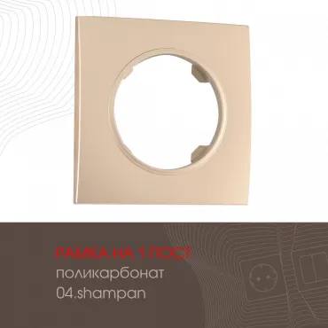 Рамка из поликарбоната на 1 пост 502.04-1.shampan Рамка из поликарбоната на 1 пост 502.04-1.shampan