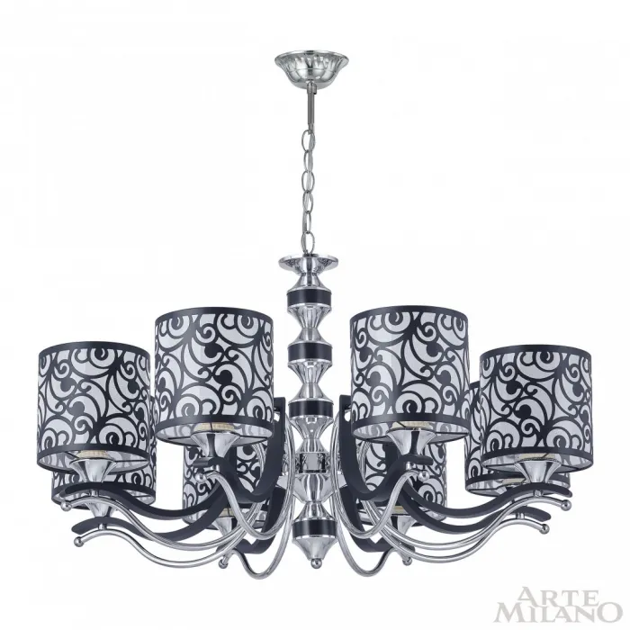 Люстра подвесная Arte Milano Florentia-4957 304957/8 Bk/Ni от ImperiumLoft