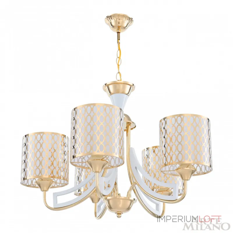 Подвесная люстра Arte Milano Florentia-3387 303387/5 Wh/Gd Подвесная люстра Arte Milano Florentia-3387 303387/5 Wh/Gd