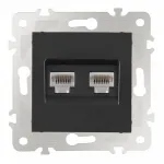 Розетка интернет RJ45 х 2 203.45-2.black