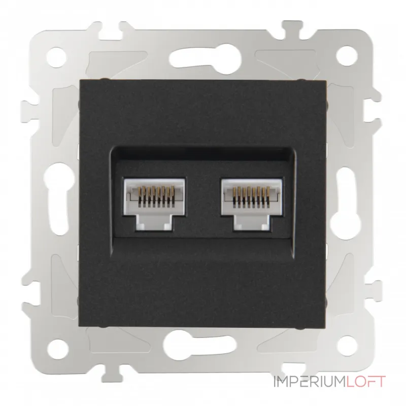 Розетка интернет RJ45 х 2 203.45-2.black Розетка интернет RJ45 х 2 203.45-2.black