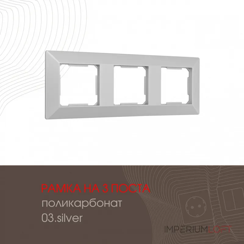 Рамка из поликарбоната на 3 поста 503.03-3.silver