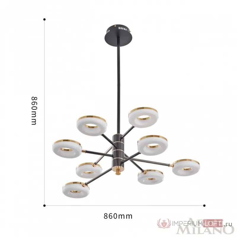 Люстра светодиодная Arte Milano Ferrara-72999 276699/8 BK/GD от ImperiumLoft