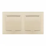 Розетка двойная (двухпостовая) с заземлением Arte Milano SET06-2-41-1x2 shampan
