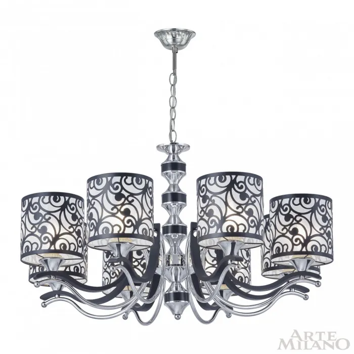 Люстра подвесная Arte Milano Florentia-4957 304957/8 Bk/Ni от ImperiumLoft
