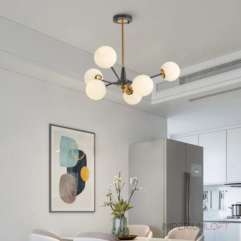 Люстра на штанге Arte Milano Neapolis-79808 279808/6 BK/GD Люстра на штанге Arte Milano Neapolis-79808 279808/6 BK/GD