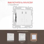 Выключатель жалюзи с подсветкой, 10A 250V 203.39-2.white от ImperiumLoft