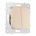 Выключатель двухклавишный проходной (на 2 направления), 10AX 250V 205.32-2.shampan от ImperiumLoft