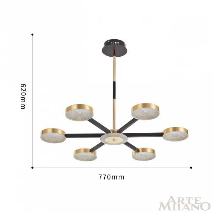 Люстра светодиодная Arte Milano Ferrara-72079 272079/6 BK/GD от ImperiumLoft