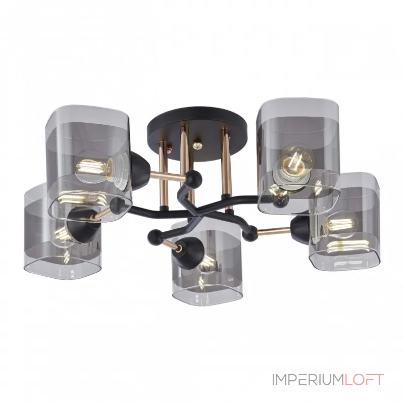 Потолочная люстра Arte Milano AMALFI-324308 324308/5 BK+FG Потолочная люстра Arte Milano AMALFI-324308 324308/5 BK+FG