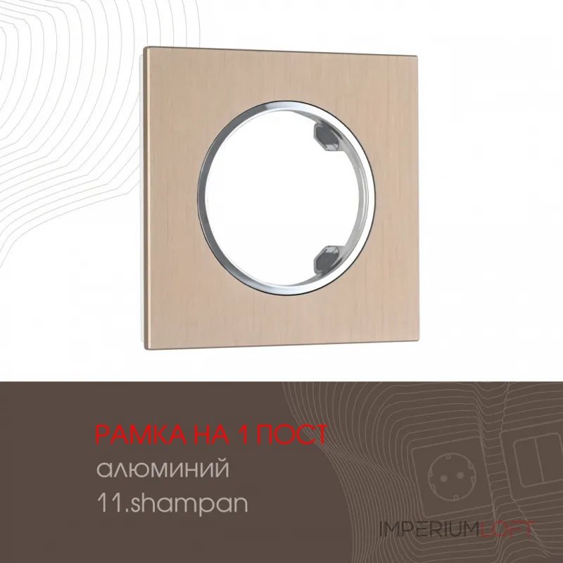 Рамка из алюминия на 1 пост 502.11-1.shampan Рамка из алюминия на 1 пост 502.11-1.shampan