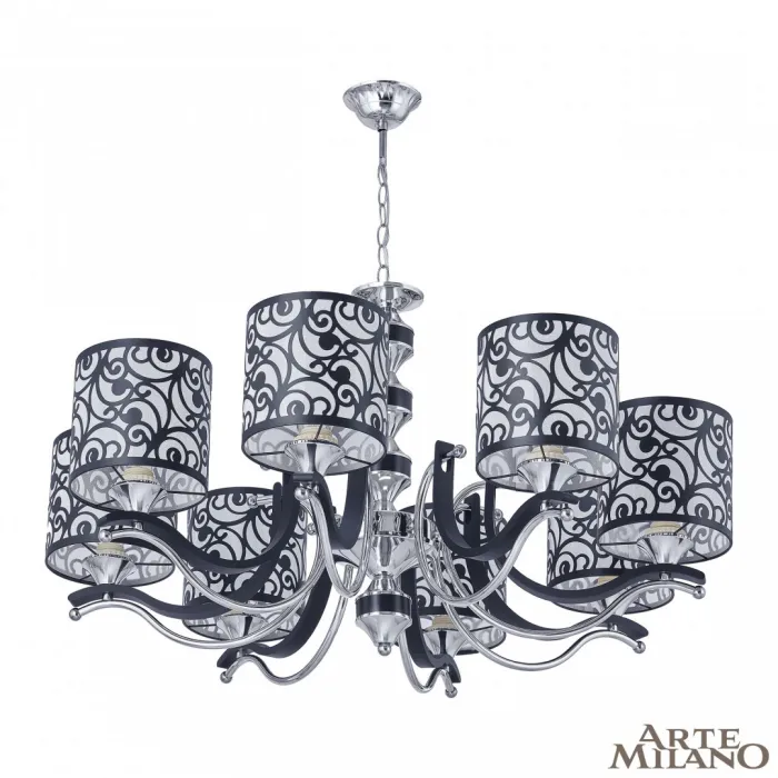 Люстра подвесная Arte Milano Florentia-4957 304957/8 Bk/Ni от ImperiumLoft