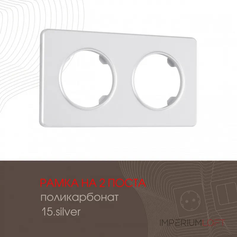Рамка из поликарбоната на 2 поста 502.15-2.silver