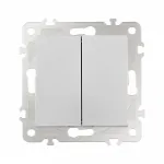 Выключатель двухклавишный проходной (на 2 направления), 10AX 250V 206.32-2.silver