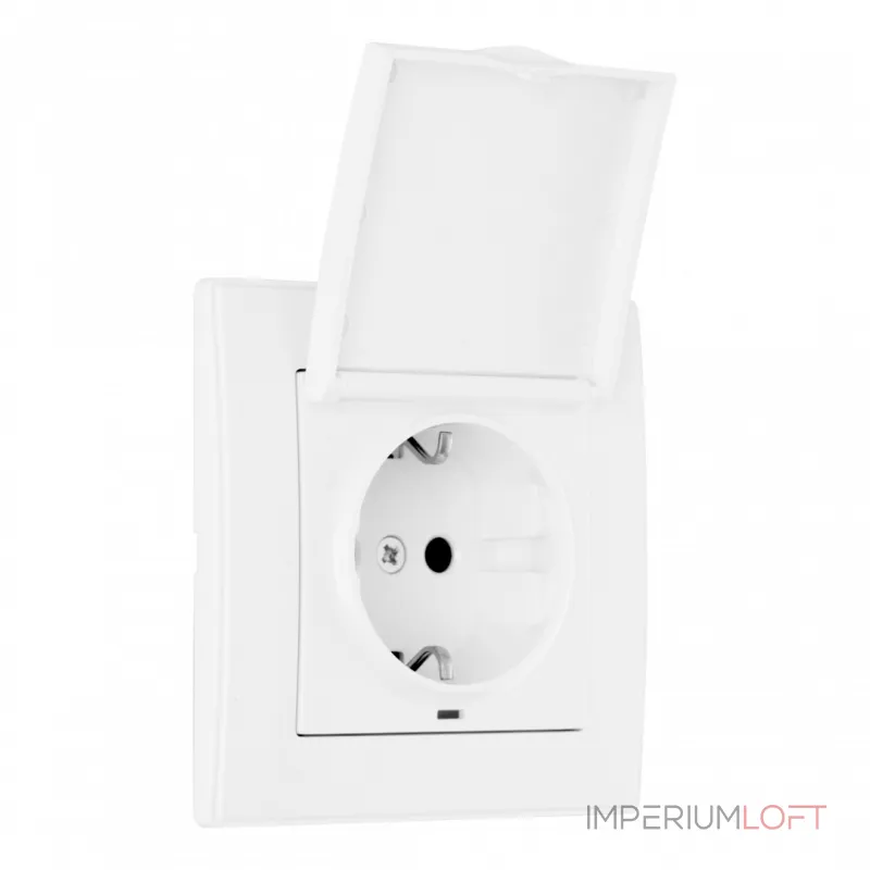 Комплект розетки с заземлением и шторками Arte Milano SET06-1-41-1 white от ImperiumLoft