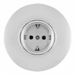 Розетка круглая с заземлением, шторками, рамкой однопостовой Arte Milano SET08-1-40-1 silver от ImperiumLoft