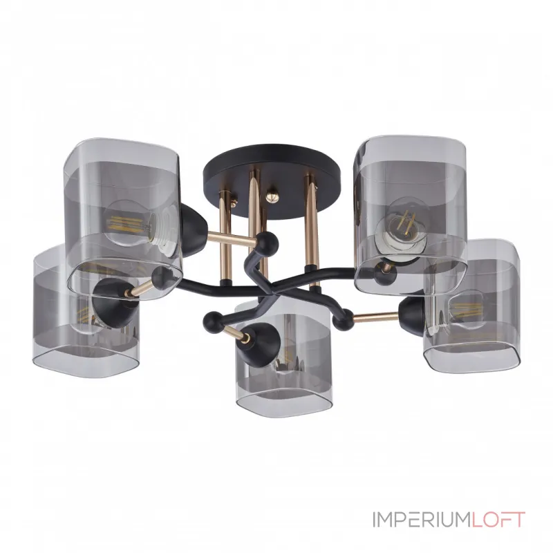 Потолочная люстра Arte Milano AMALFI-324308 324308/5 BK+FG Потолочная люстра Arte Milano AMALFI-324308 324308/5 BK+FG