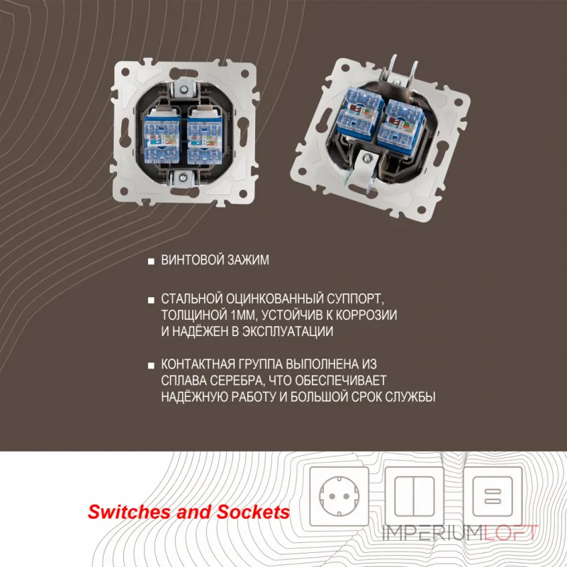 Розетка интернет RJ45 х 2 203.45-2.shampan