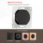 Выключатель одноклавишный проходной (на 2 направления), 10AX 250V 202.32-1.black