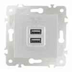 Розетка USB 2.1А+1А 203.46-1.silver от ImperiumLoft