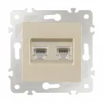 Розетка интернет RJ45 х 2 203.45-2.shampan