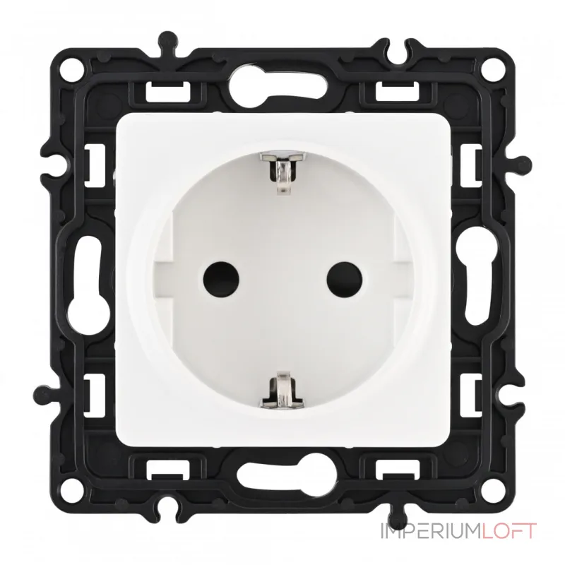 Розетка с заземлением и шторками, 16A 250V 217.40-1.white