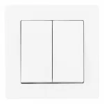 Выключатель двухклавишный с рамкой Arte Milano SET06-1-30-2 white