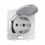 Розетка с заземлением, шторками и защитной крышкой, 16A 250V 202.41-1.silver от ImperiumLoft