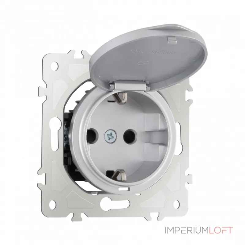 Розетка с заземлением, шторками и защитной крышкой, 16A 250V 202.41-1.silver от ImperiumLoft Розетка с заземлением, шторками и защитной крышкой, 16A 250V 202.41-1.silver от ImperiumLoft