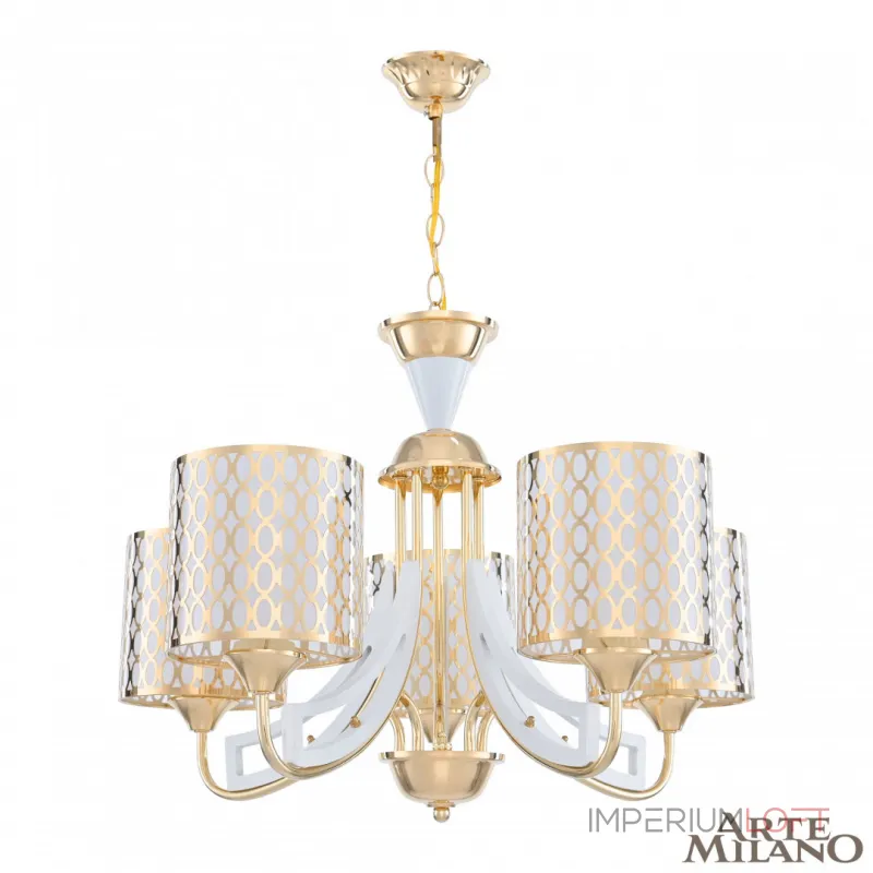 Подвесная люстра Arte Milano Florentia-3387 303387/5 Wh/Gd Подвесная люстра Arte Milano Florentia-3387 303387/5 Wh/Gd