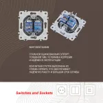 Розетка телефонная RJ11 + компьютерная RJ45 206.44-1.silver от ImperiumLoft