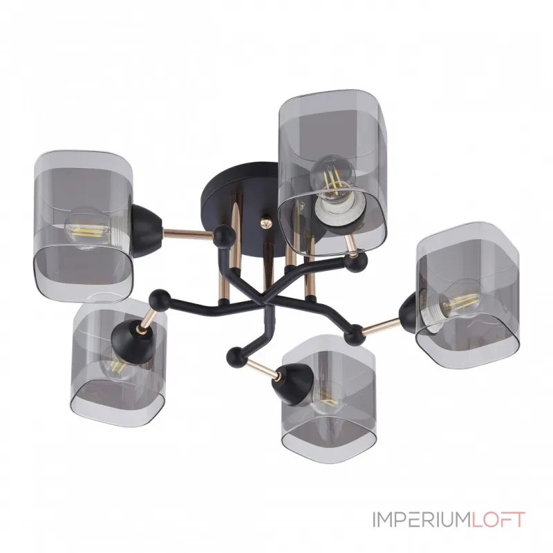 Потолочная люстра Arte Milano AMALFI-324308 324308/5 BK+FG Потолочная люстра Arte Milano AMALFI-324308 324308/5 BK+FG