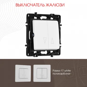 Выключатель жалюзи, 10A 250V 217.38-2.white Выключатель жалюзи, 10A 250V 217.38-2.white