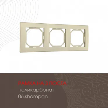 Рамка из поликарбоната на 3 поста 503.06-3.shampan